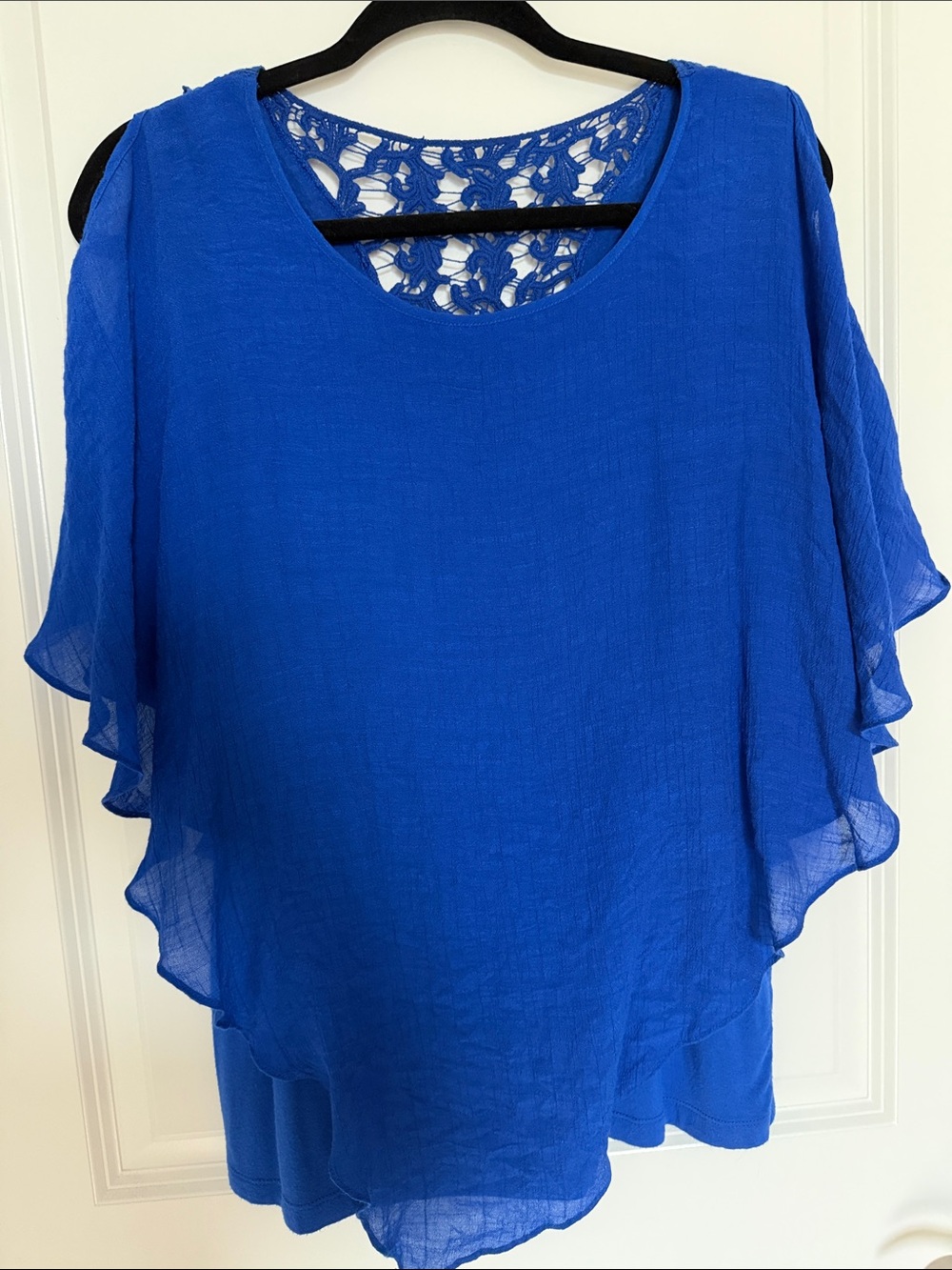 Royal Blue Women's Lace Back Flow Tunic